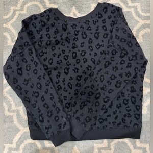 Z Supply black animal flocked print sweatshirt, size small